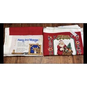 Christmas Songbook and Night Before Christmas Book Easy Sew Quilt Fabric Panel